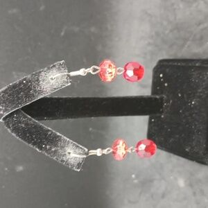 Unbranded red beaded dangle earrings